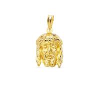 Cristo de la Buena Muerte Colgante Oro 18k cabeza rostro 19mm.