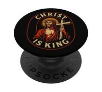 Cristo es el Rey Christian Jesus Faith Design para Hombres y Mujeres PopSockets PopGrip Adhesivo