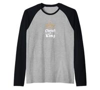 Cristo es Rey Biblia Católico Cristiano Camiseta Manga Raglan