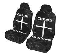 Cristo Es Rey Protector De Asiento Antideslizante Juegos De Cubreasientos Resistente Funda Asiento Coche para Accesorios Interior Furgoneta Conductor Y Copiloto 2 Piezas