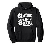 Cristo ha Nacido Navidad Retro Groovy Christian Holiday Sudadera con Capucha
