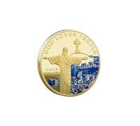 Cristo Jesus Coin - Jesus Memorial Coin - Coleccionable Metal Cristo Moneda - Jesús Moneda Memorial - Único - Crabollo de monedas - Poe decorativo - Thai ES Memorial Cobble Gold Coin Rubum y colegio