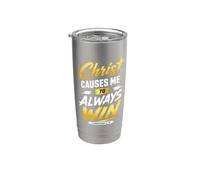 Cristo me hace ganar siempre Vaso térmico de acero inoxidable de doble pared