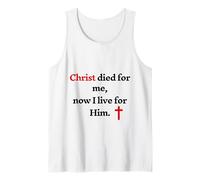 Cristo murió por mí Ahora Vivo para él Camiseta sin Mangas