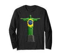 Cristo Redentor - Bandera de Brasil Manga Larga