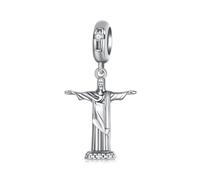 Cristo Redentor colgante Charm plata esterlina 925 Charm se adapta a Pandora pulsera collar, SCC2875