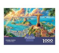 Cristo Redentor de Brasil Puzzle 1000 Piezas para La Familia-Rompecabezas Difícil, Apto para Adultos Y Adolescentes A Partir De 14 Años 52x38cm/1000pcs