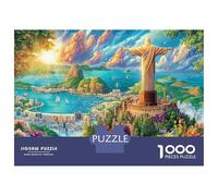 Cristo Redentor de Brasil Rompecabezas 1000 Pieza, Puzzle Difícilpara Adultos, Puzzle DIY para Juegos Familiares Rompecabezas 52x38cm/1000pcs