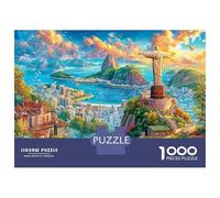 Cristo Redentor de Brasil Rompecabezas 1000 Pieza, Puzzle Difícilpara Adultos, Puzzle DIY para Juegos Familiares Rompecabezas 38x26cm/1000pcs