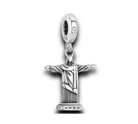 Cristo Redentor Jesucristo Icono Cruz Religión Estatua Religión Figura Dios Biblia - Pulsera de dijes Cadena Colgante Joyería Decoración Accesorios Plata 925