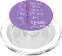 Cristo se encuentra en mi interior Puedo hacer todas las cosas a través de Cristo PopSockets PopGrip para MagSafe