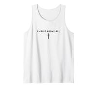 Cristo sobre Todo Minimalista Fe Jesús Cool Christian Camiseta sin Mangas