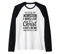 Cristo Vive en mí - Verso bíblico Inspirador Cristiano Camiseta Manga Raglan