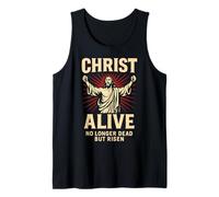 Cristo Vivo Resucitado Salvador Cristiano Resurrección Fe Arte Camiseta sin Mangas