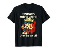 Crítico de Cine no pagado Viviendo la Vida CNA Arte Divertido de Palomitas de maíz Camiseta