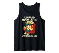 Crítico de Cine no pagado Viviendo la Vida CNA Arte Divertido de Palomitas de maíz Camiseta sin Mangas
