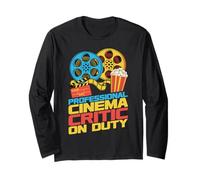 Crítico de Cine Profesional en Servicio Retro Movie Buff Manga Larga
