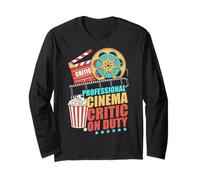 Crítico de Cine Profesional en Servicio Retro Movie Buff Manga Larga