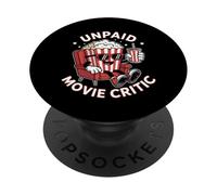 Crítico de película sin pago divertido palomitas de maíz cine cine aficionado arte retro PopSockets PopGrip Adhesivo