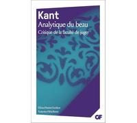 Critique de la faculté de juger: Analytique de la faculté de juger esthétique