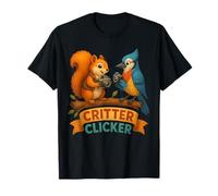 Critter Clicker Ardilla Pájaro Fotografía Diversión Camiseta