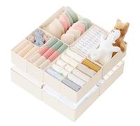Criusia Organizador de cajones de ropa, paquete de 10 organizadores de tocador y almacenamiento para guardería, armario, dormitorio, separadores de cajones para ropa de bebé, ropa interior, calcetines
