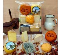 Crivencar Tabla 7 Quesos Asturianos | Selección Artesanal de Quesos Asturianos sobre Tabla de Madera | Incluye Cabrales DOP, Gamoneu, Afuega’l Pitu, Vidiago, Ahumado, Queso de Cabra y Oveja