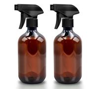 Criveple 2 botellas pulverizadoras, 500 ml de agua, pulverizador para plantas, con puntas de pulverización ajustables, botella de pulverización vacía para limpieza, hogar, jardín, peluquería (marrón)
