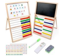 Criveple ábaco de Tobogán de Primaria, ábaco de Madera de Tablero Digital, Pegatinas Magnéticas de 0-100 Números y Frutas, Juguetes Educativos Montessori Juguetes