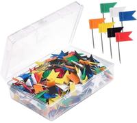 Criveple Alfileres de bandera para tarjetas, 100 unidades, multicolor, práctico