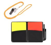 Criveple Cartas De Futbol, Tarjetas Arbitro, Kit Arbitro Futbol, con 1 silbatos, Papel de PVC Amarillo-Rojo, Tarjetero, Lápiz, Accesorios Fútbol Deporte Escolar