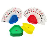 Criveple Juego de Cartas para niños, 4 Unidades, Soporte para Juego de Cartas, Soporte para Tarjetas de Juego, Agarre Seguro, Almacenamiento para Personas Mayores y niños, Soporte para Tarjetas