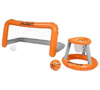 CRIVIT Red de voleibol hinchable para piscina / Set de portería y canasta para piscina (Portería y aro de baloncesto)