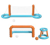 CRIVIT Red de voleibol para piscina / Set hinchable de portería y canasta para piscina