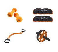 CRIVIT Set de mancuernas / tobilleras/muñequeras / expansor / rueda abdominal