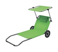 CRIVIT Tumbona de playa y carrito de transporte (Verde)