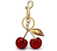 Crizaor Llavero de cerezo para bolsos, accesorios de cereza, ideas de cumpleaños para el día de la madre, Dorado, S