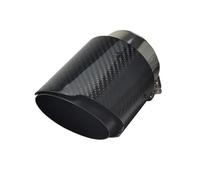 CRJIMX 1 Unidad Para Mazda CX-5 CX-4 CX-3 Para Axela Para ATENZA Boquillas carbono decorativas Entrada 77 mm Salida 101mm(Straight black1pcs)