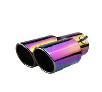 CRJIMX 1ud General Coche Doble Salida Punta Escape Acero Inoxidable Negro Para Silenciador Tubo Doble Para Accesorios Coche(Multicolor)