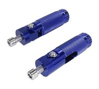 CRJIMX 2 Piezas M8 Universal Reposapiés Plegables Para Moto Estribos Traseros Set Aluminio CNC Pieza Moto(Azul)