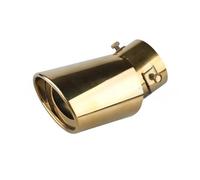 CRJIMX Accesorios De Auto Para Funda De Tubo De Escape Para Garganta Trasera Para Punta De Silenciador Dorada Universal 63mm Tubo De Escape Modificado Acero Inox(Oro,Curvo)