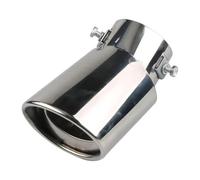 CRJIMX Accesorios De Auto Para Funda De Tubo De Escape Para Garganta Trasera Para Punta De Silenciador Dorada Universal 63mm Tubo De Escape Modificado Acero Inox(Plata,Curvo)