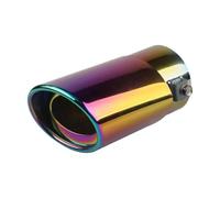 CRJIMX Accesorios De Auto Para Funda De Tubo De Escape Para Garganta Trasera Para Punta De Silenciador Dorada Universal 63mm Tubo De Escape Modificado Acero Inox(Multicolor,Derecho)