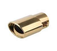 CRJIMX Accesorios De Auto Para Funda De Tubo De Escape Para Garganta Trasera Para Punta De Silenciador Dorada Universal 63mm Tubo De Escape Modificado Acero Inox(Oro,Derecho)