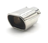 CRJIMX Acero Inoxidable Para Tubo Escape Pulido Para Decoración Auto Para General Coche Escape Cuadrado Para Silenciador Para Tubos Finales(Plata,Derecho)