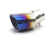 CRJIMX Acero Inoxidable Para Tubo Escape Pulido Para Decoración Auto Para General Coche Escape Cuadrado Para Silenciador Para Tubos Finales(Azul,Curvo)