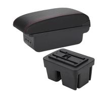 CRJIMX Caja De Apoyabrazos Coche Pieza De Repuesto Interior Caja De Almacenamiento Para VW Para Golf 7 Mk7 2014 2015 2016 2017 2018 2019(B1 Negro rojo 3USB)