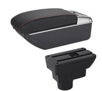 CRJIMX Caja De Apoyabrazos Respaldo Interior Pieza De Retrofit Caja De Almacenamiento Accesorio Para Opel Para Corsa D(B1 Negro rojo 7USB)