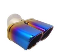 CRJIMX Cubierta De Diseño De Carrocería De Acero Inoxidable Para Silenciador De Tubo De Escape 1 Unidad Para N&issan Qashqai J11 2016-2018(Azul,Tubo doble)