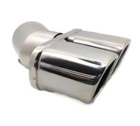 CRJIMX Cubierta De Diseño De Carrocería De Acero Inoxidable Para Silenciador De Tubo De Escape 1 Unidad Para N&issan Qashqai J11 2016-2018(Plata,Tubo doble)